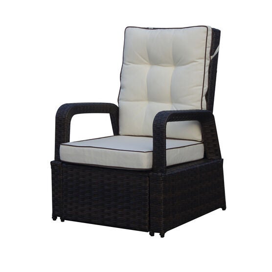 Brusell Outdoor Wicker Recliner Patio Chair With Cushions Patio Chair, , alternate image number null