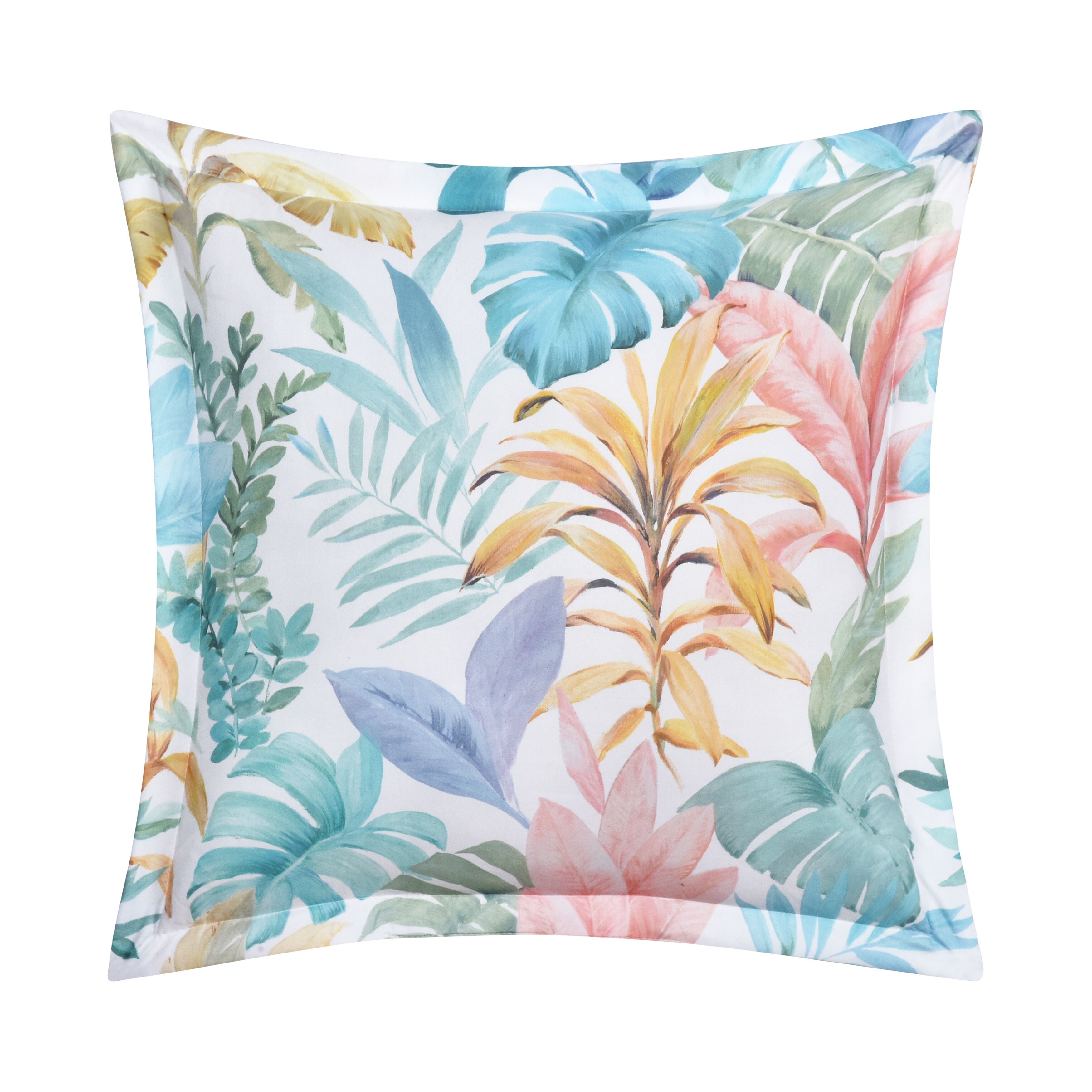 BAHAMA 18 inches SQUARE DECORATIVE THROW PILLOW, AQUA, on-hover image number 1