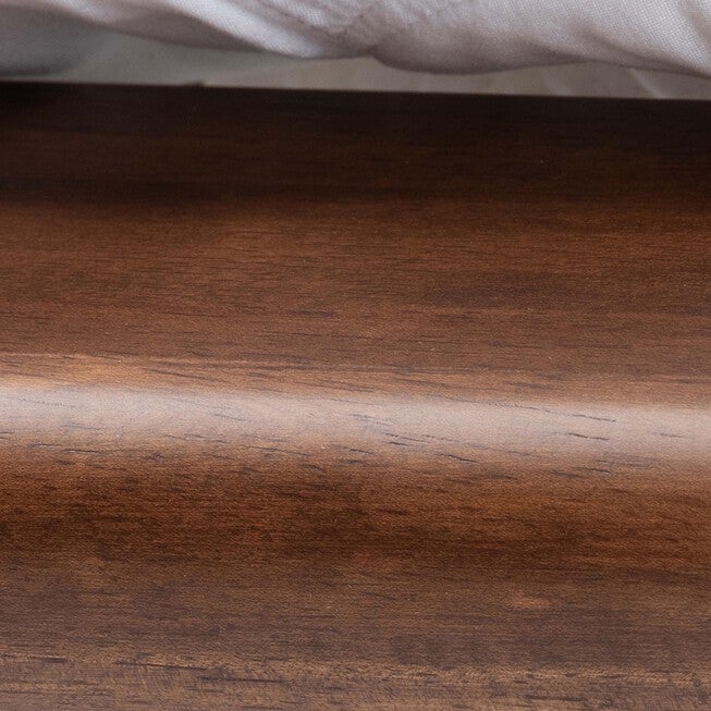 Channary Mid-Century Modern Transitional Walnut Brown Finished Wood And Gold Metal King Size Bed Frame, , alternate image number null