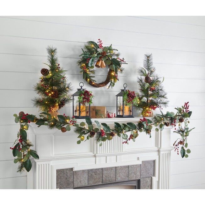 18 inches Pre-Lit Meri Wreath, , on-hover image number 1