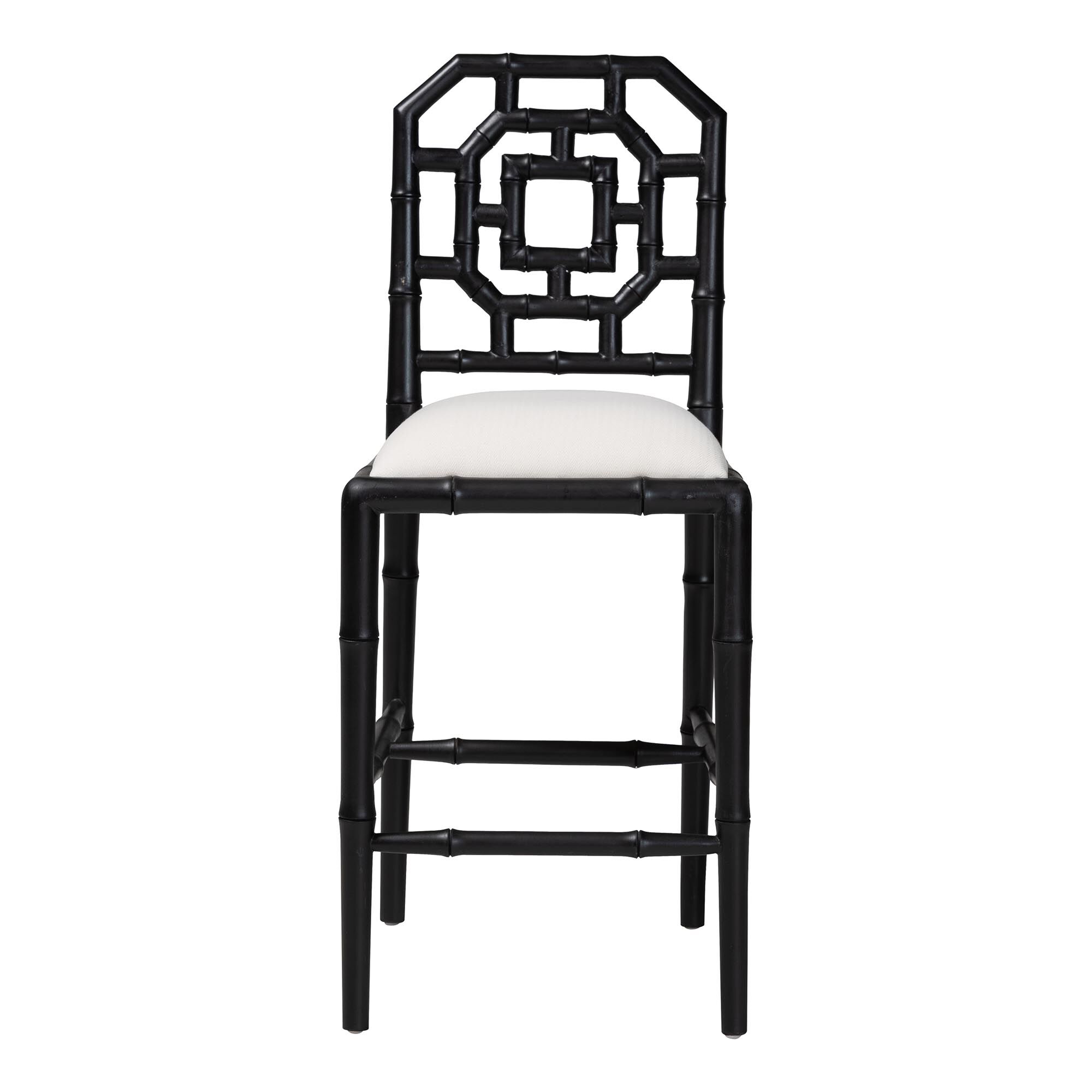 Boone Counter Stool with Chinoiserie Design, BLACK, alternate image number 2