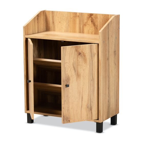 Rossin Wood 2-Door Entryway Shoe Storage Cabinet W Top Shelf Furniture, , alternate image number null