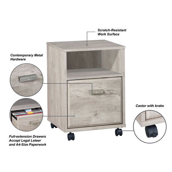 Saint Birch Elma File Cabinet In Washed Gray Finish File Cabinet, , alternate image number null