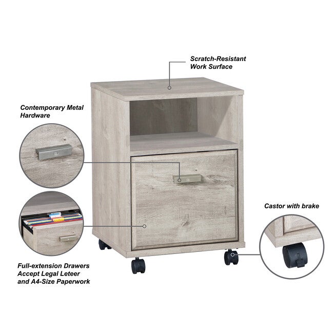 Saint Birch Elma File Cabinet In Washed Gray Finish File Cabinet, , alternate image number 5