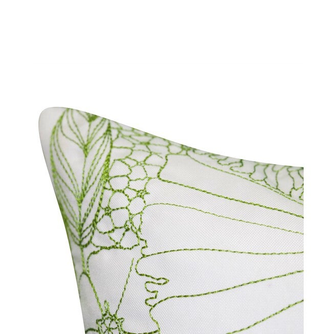 Fine Line Embroidered Floral 18x18 Indoor Outdoor Decorative Pillow, , alternate image number 3