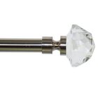Versailles' Crystale Gem Finial Rod Set (72in - 144in), BRUSHED NICKEL, hi-res image number null