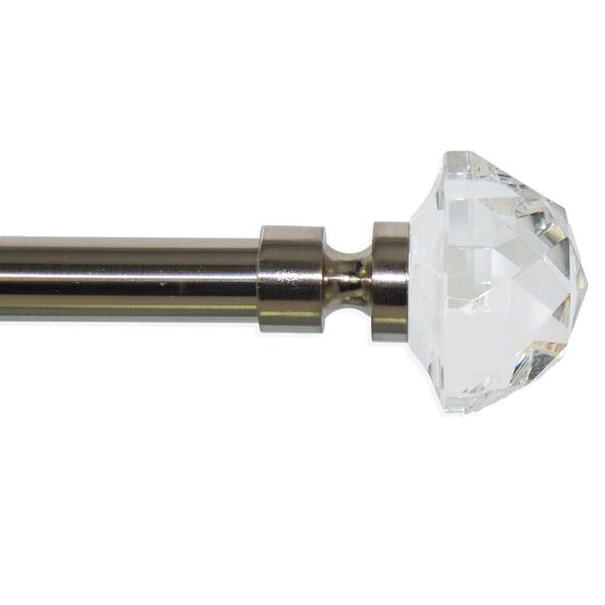 Versailles' Crystale Gem Finial Rod Set (72in - 144in), BRUSHED NICKEL, hi-res image number null