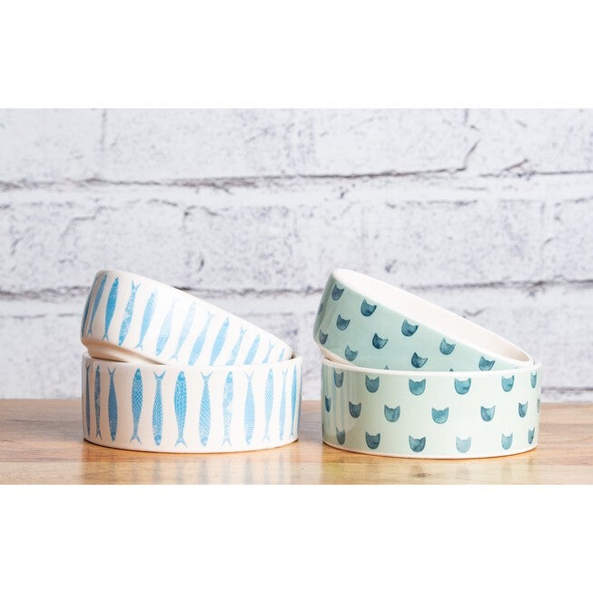 Set Of 2 Faro Round Pet Cat Dishes, , on-hover image number 1