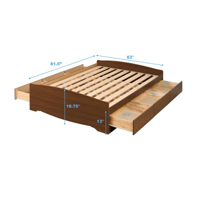 Queen Mate’s Platform Storage Bed with 6 Drawers, , alternate image number 4
