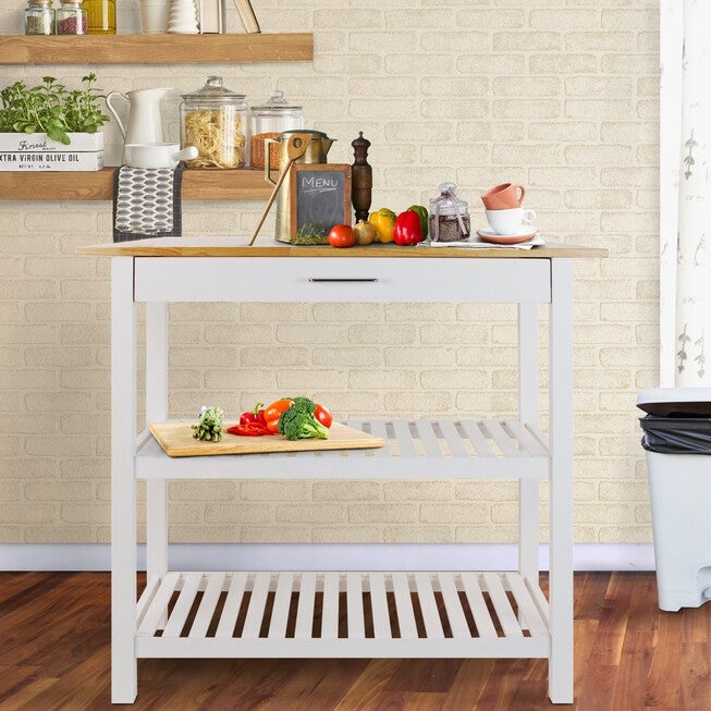 Kitchen Island with Solid Wood Top, , alternate image number 5