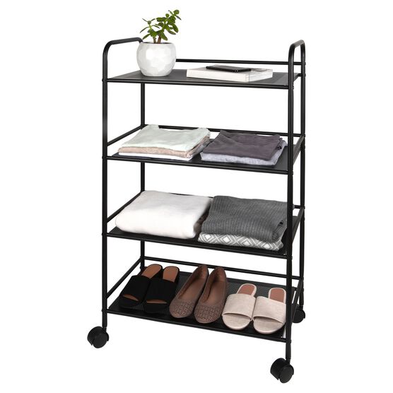 4 Tier Metal Cart With Wheels, White, , alternate image number null