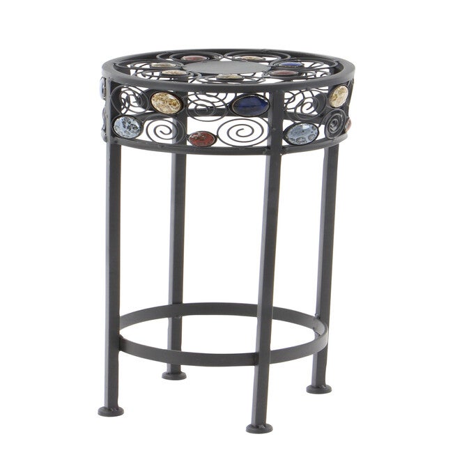 Set Of 3 Black Metal Traditional Plantstand, , alternate image number null