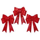 Pre-Lit Tinsel Bows, Set of 3, , on-hover image number null