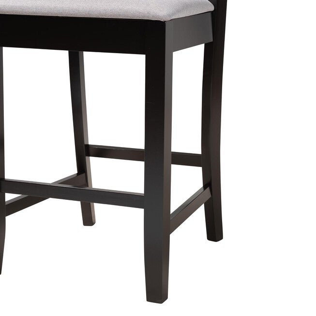 Deanna Modern Beige Fabric And Dark Brown Finished Wood 2-Piece Counter Stool Set, , alternate image number null