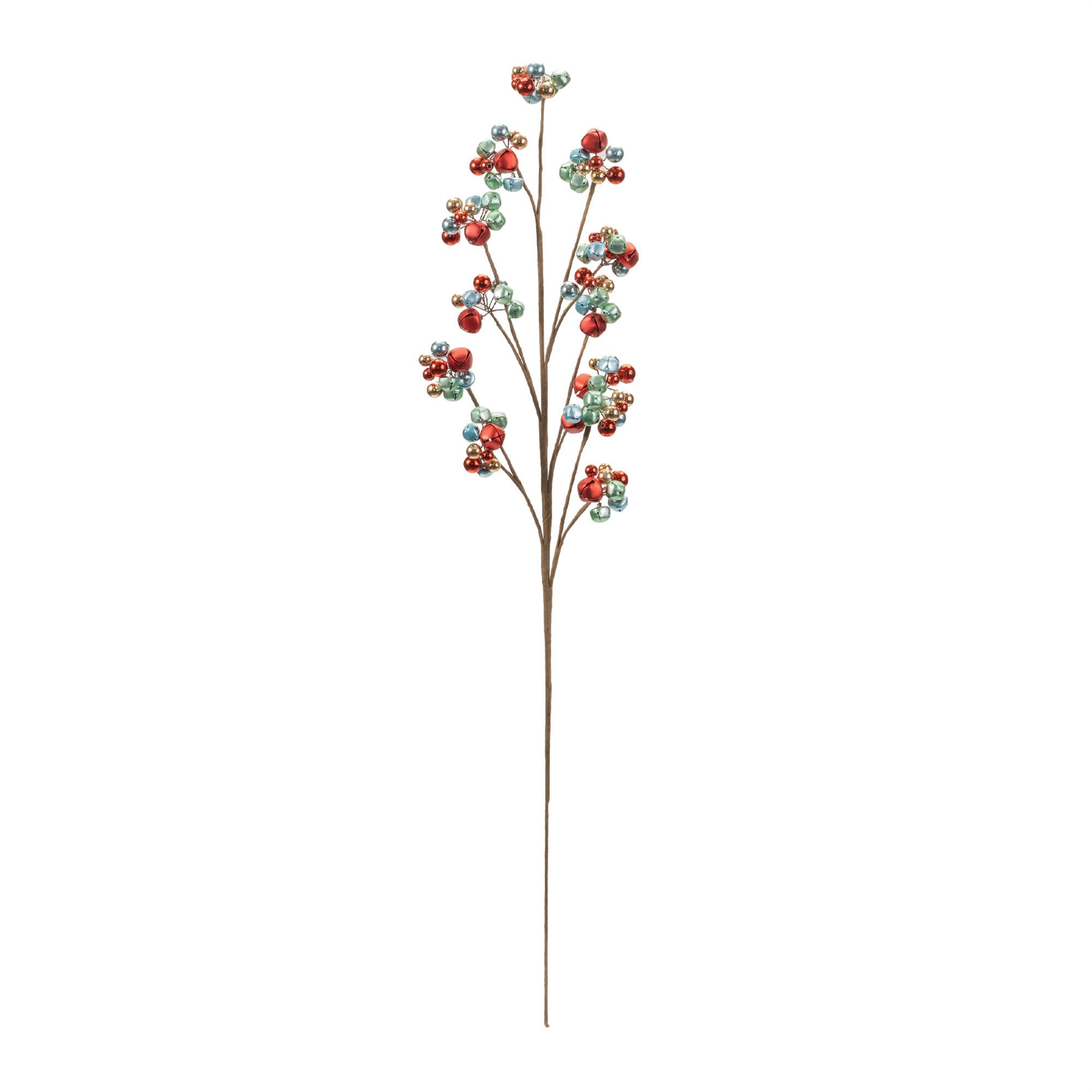 Metal Sleigh Bell Cluster Spray (Set of 2), RED GOLD, alternate image number 3