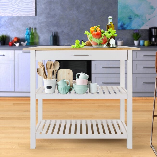 Kitchen Island with Solid Wood Top, , alternate image number 6