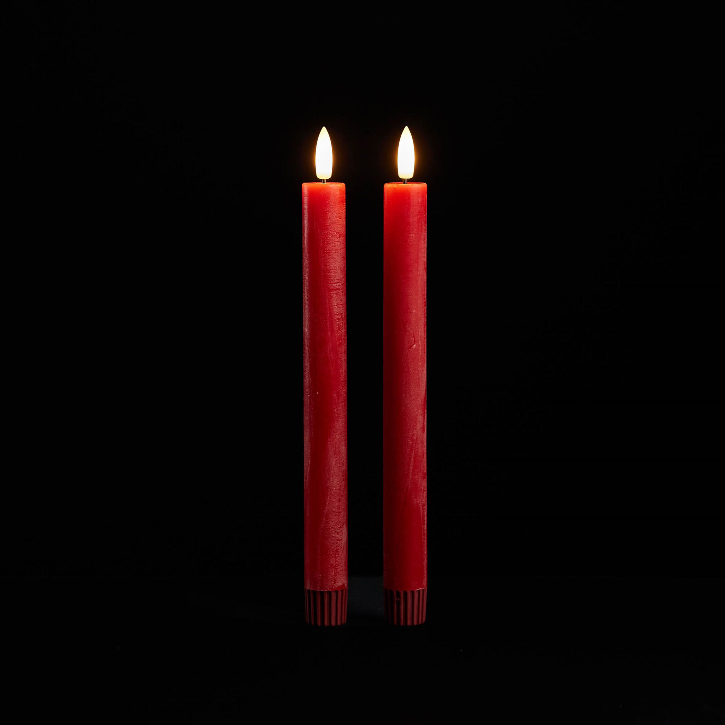 FIA Wick Red Taper Candle Set of 2, RED, alternate image number 2