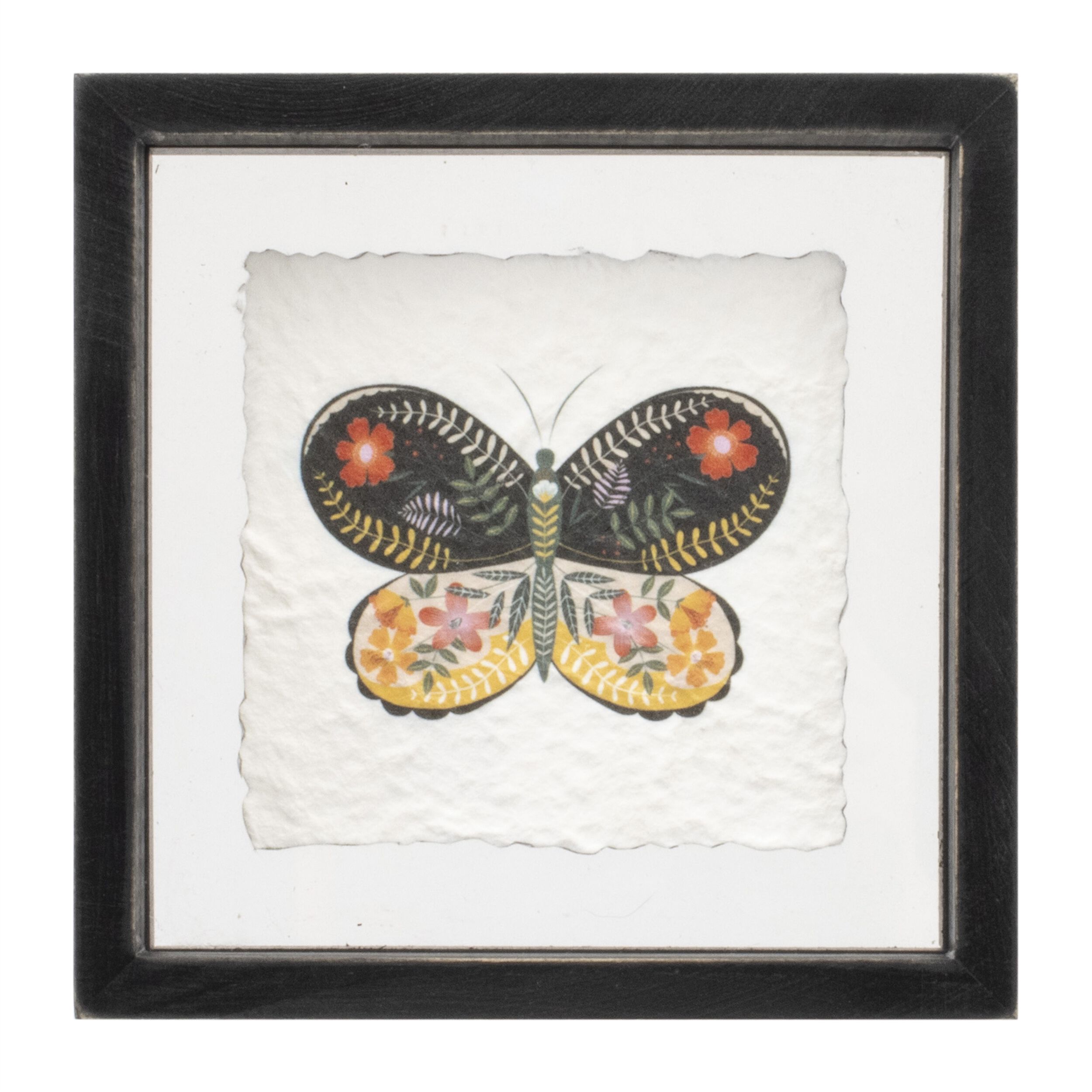 Framed Butterfly Block (Set of 2), BLACK/WHITE, alternate image number 1