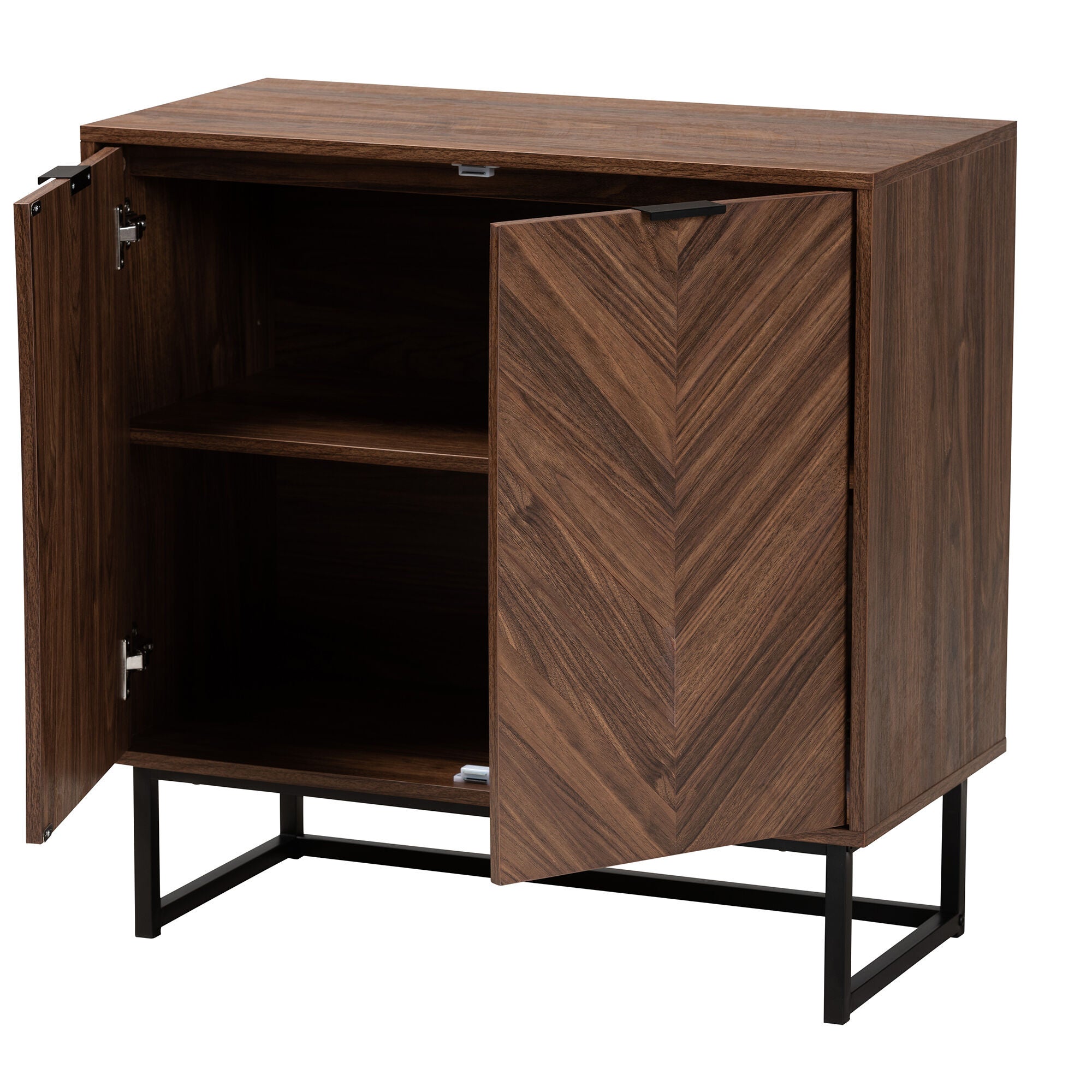 Sadia Modern Walnut Brown Finished Wood Storage Cabinet, BROWN, alternate image number 3