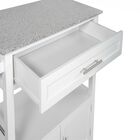 Cameron White Kitchen Cart With Granite Top, , alternate image number null