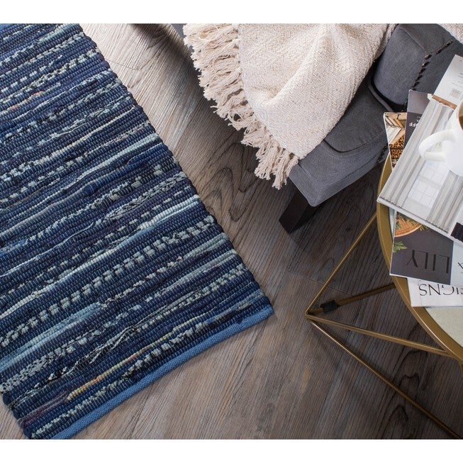 Multi Color Nautical Blue Rag Rug 2Ft 3Inx6Ft, , alternate image number null