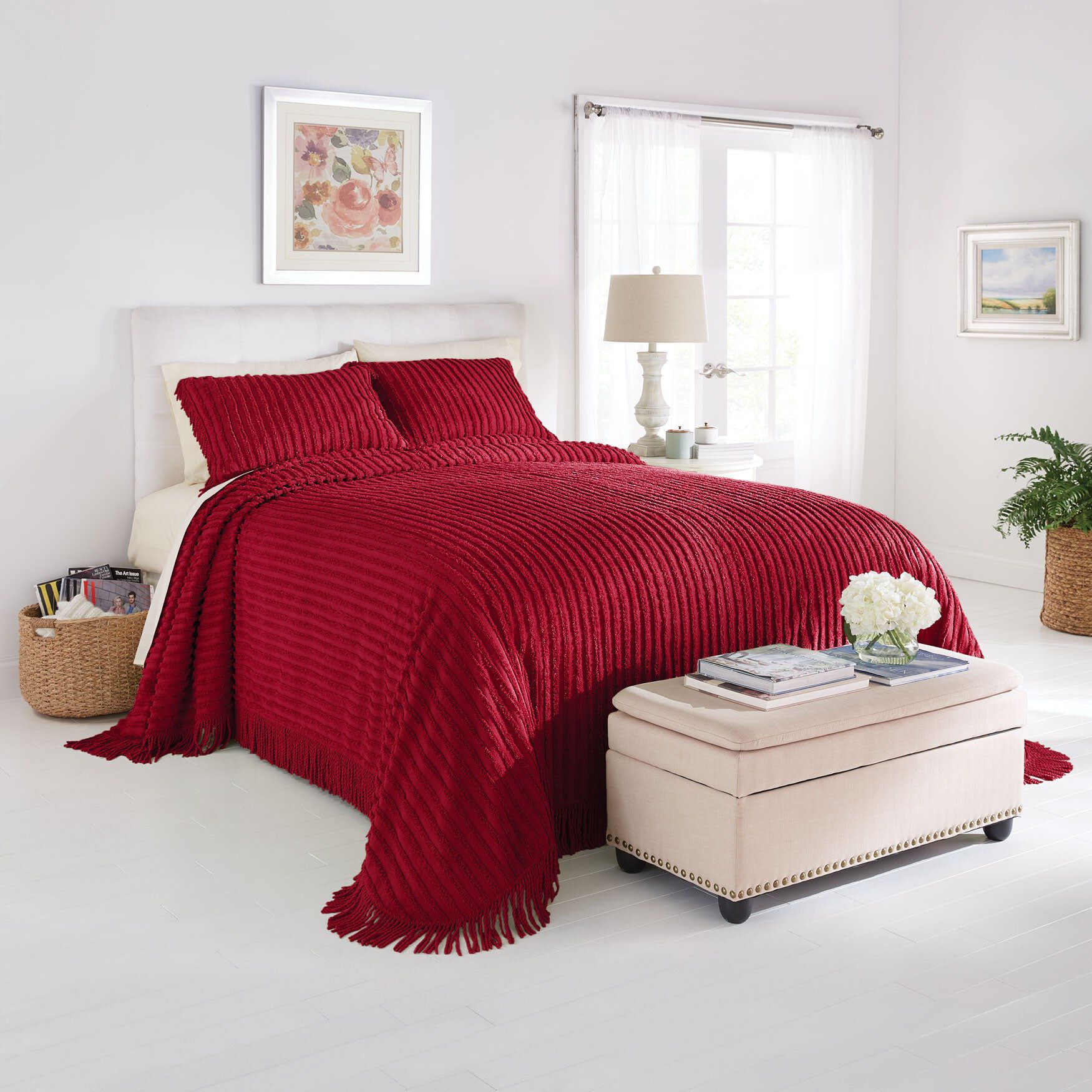 Chenille 100% Cotton Bedspread