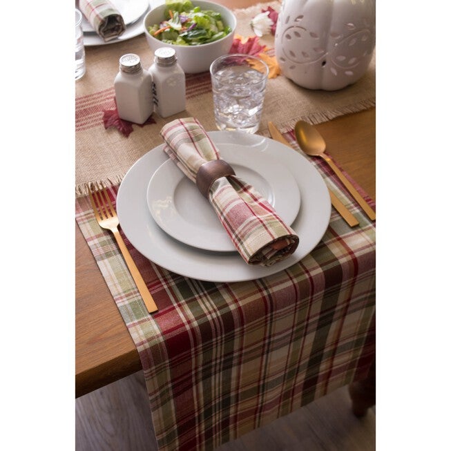 Give Thanks Plaid Table Runner 14x72, , alternate image number null