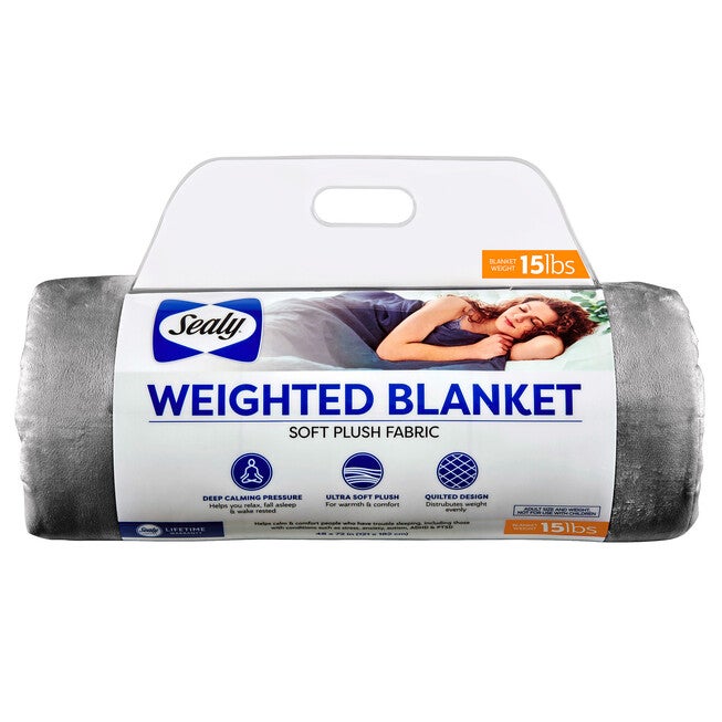 Sealy, 15lb Weighted Blanket, GREY, hi-res image number 0