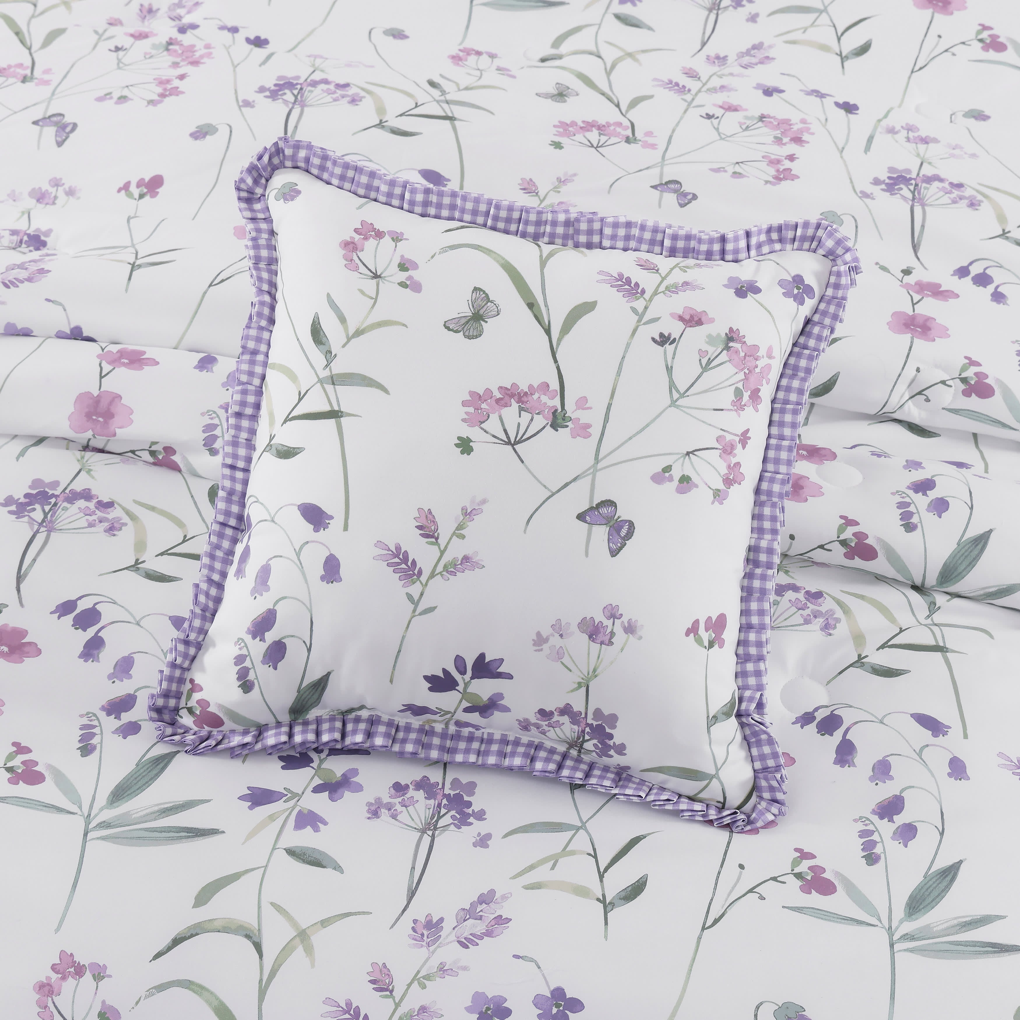 Nola 18 Inch Square Decorative Throw Pillow, LILAC, alternate image number null