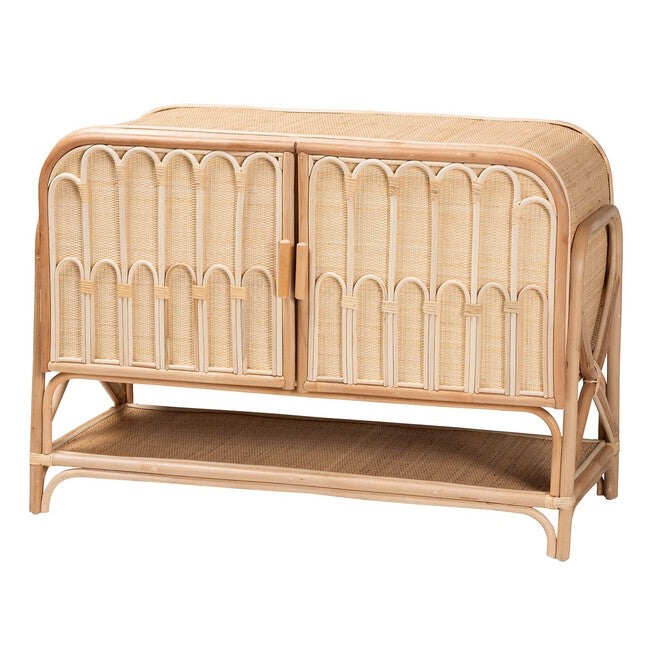 Gitano Bohemian Natural Rattan 2-Door Storage Cabinet, NATURAL, hi-res image number null