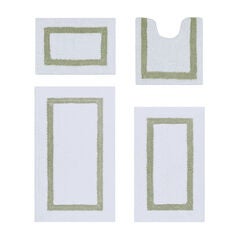 Hotel Collection 100% Cotton 4 Piece (17" X 24" | 20" X 20" | 21" X 34" | 24" X 40") Bath Rug Set