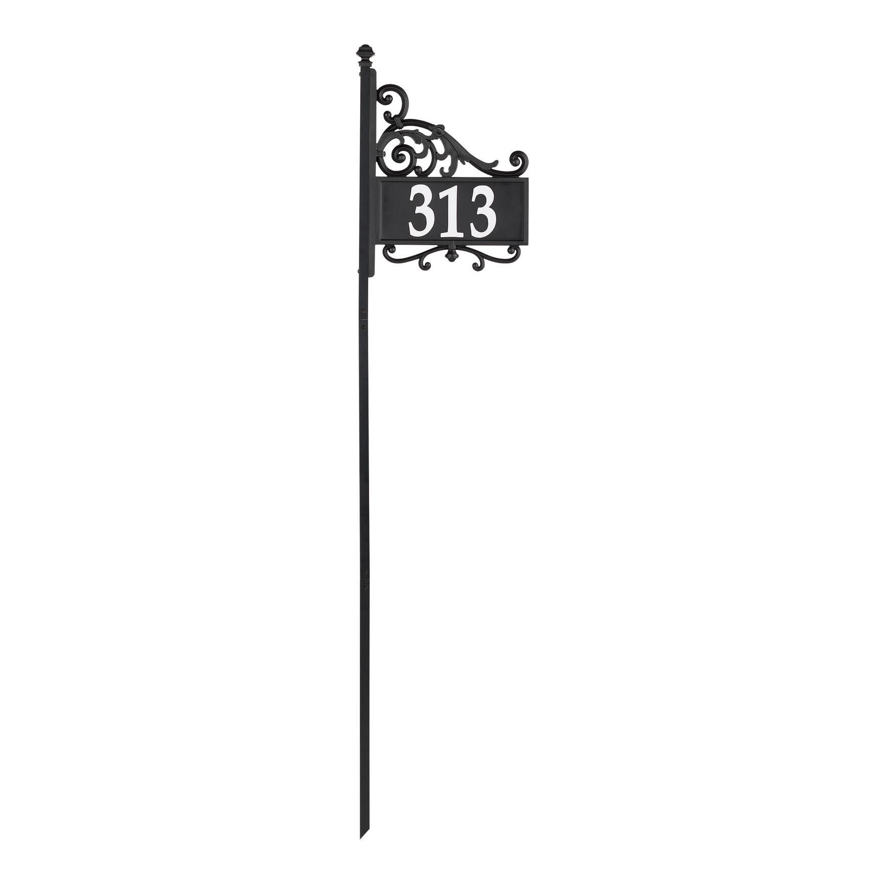 Nite Bright Acanthus Reflective Address Post Sign, , alternate image number 3