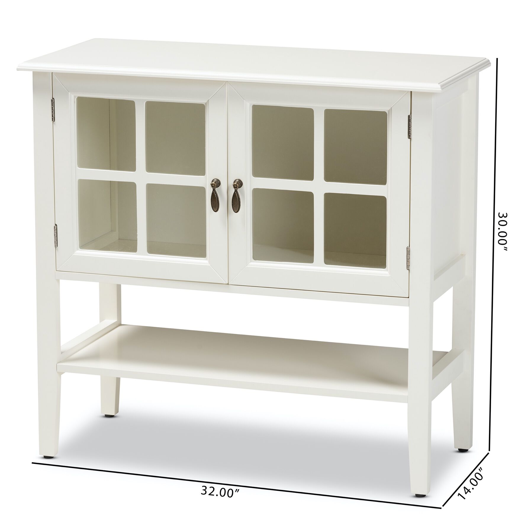 Chauncey Wood And Glass 2-Door Kitchen Storage Cabinet Furniture, , alternate image number 7