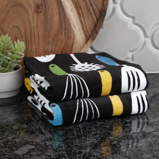 Fiber Reactive Print Kitchen Towels, Set Of 2 Towel, , alternate image number 4