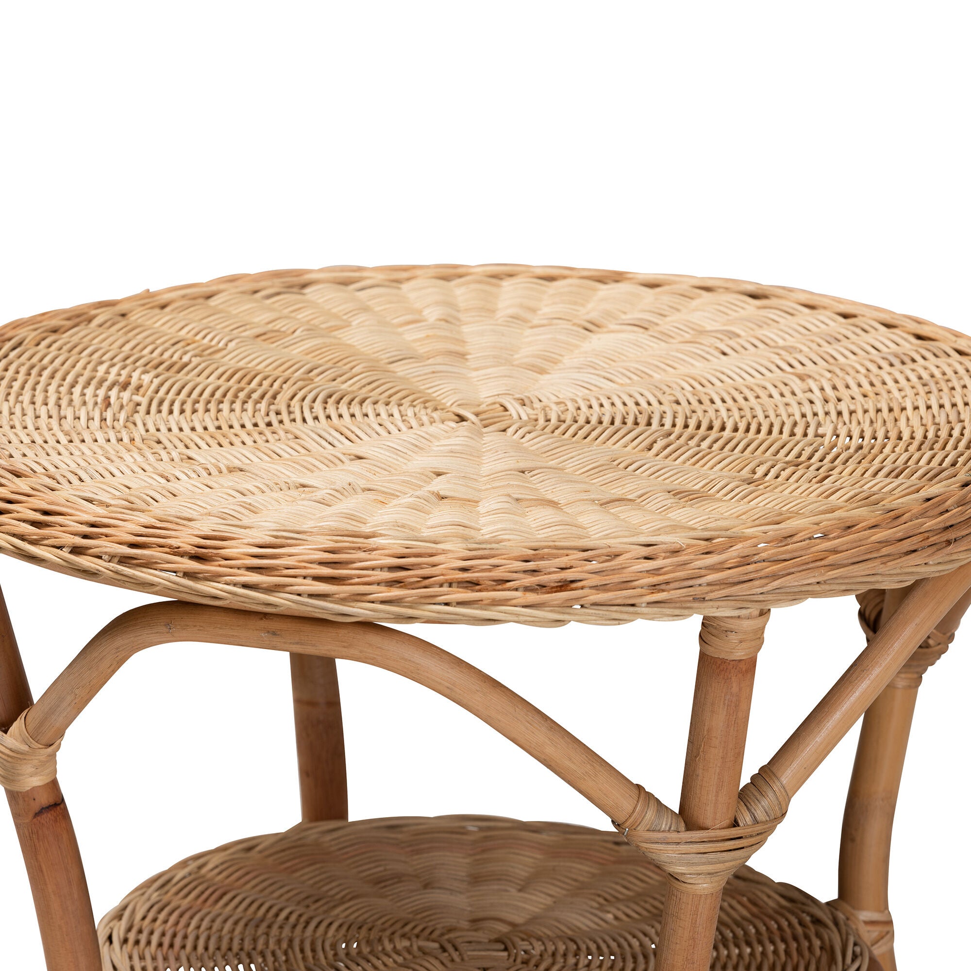 Abbey Modern Bohemian Natural Brown Antique Rattan Coffee Table, NATURAL BROWN, alternate image number 4