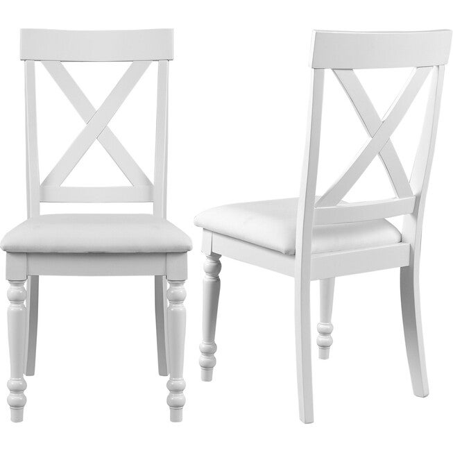 Philippe 5 Piece Dining Set, White, Round, WHITE, alternate image number 3