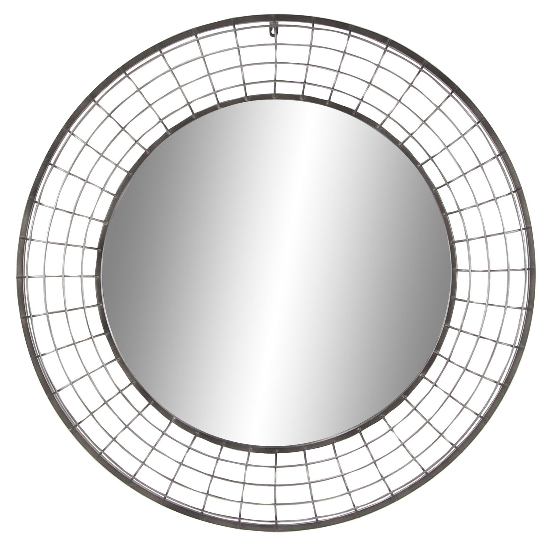 Black Industrial Metal Wall Mirror, BLACK, hi-res image number 0