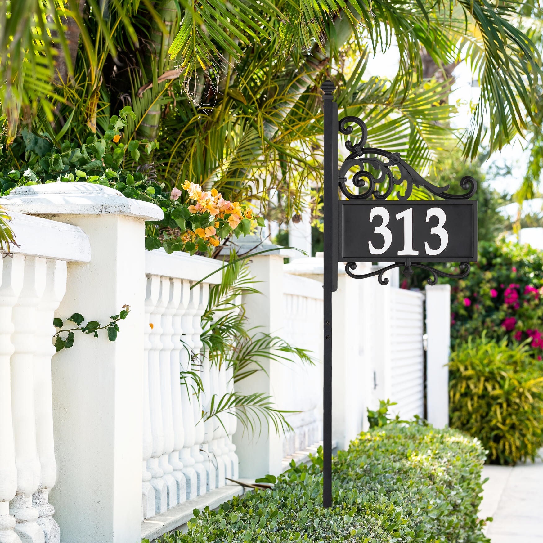 Nite Bright Acanthus Reflective Address Post Sign, , alternate image number 6