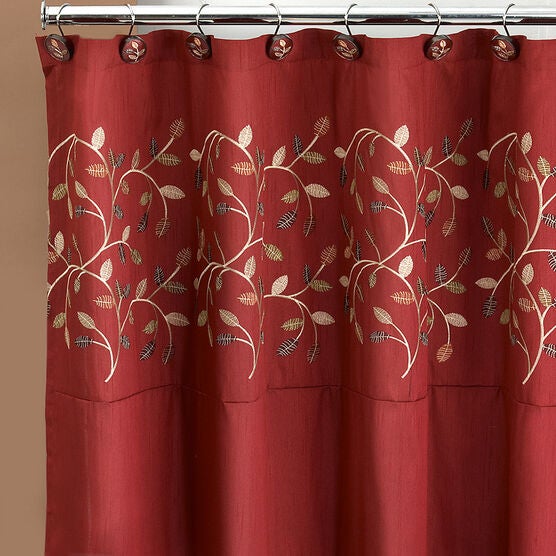 Aubury Shower Curtain, BURGUNDY, hi-res image number null