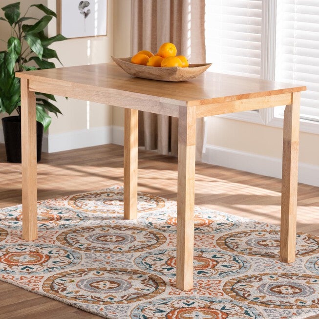 Eveline Modern Natural Brown Finished Wood 43-Inch Dining Table, , alternate image number 6