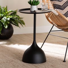 Webb Black Metal Pedestal Side Table