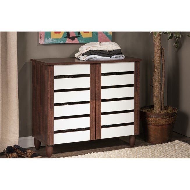 Gisela 2-Tone Shoe Cabinet With 2 Doors Furniture, , alternate image number null