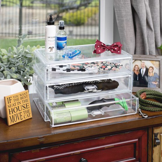 Acrylic Clearly Chic 3 Drawer Cosmetic Organizer, , alternate image number null