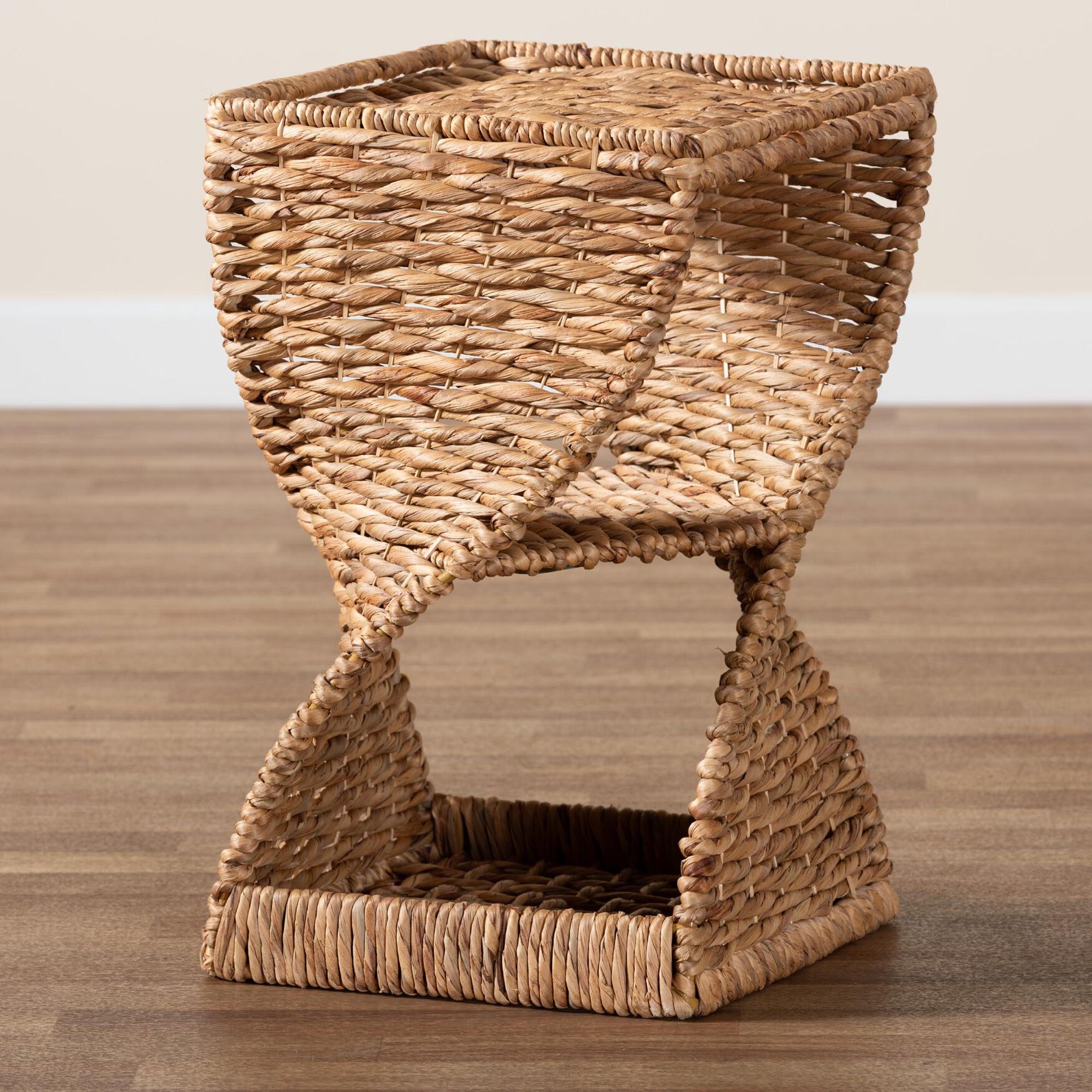 Pelleas Modern Bohemian Natural Brown Seagrass and Wood End Table, , alternate image number 12
