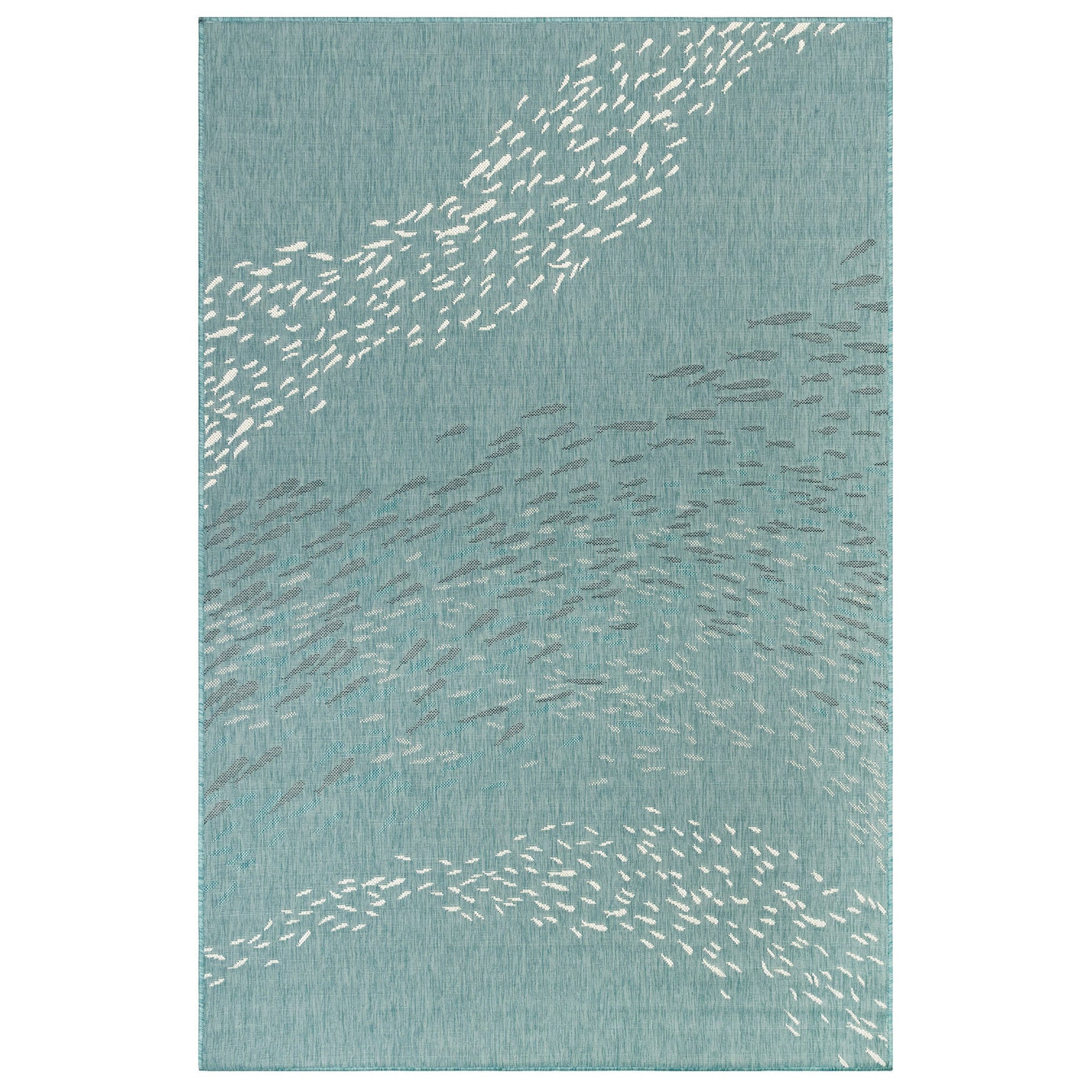 Carmel School Of Fish Indoor/Outdoor Area Rug Aqua | Woman Within