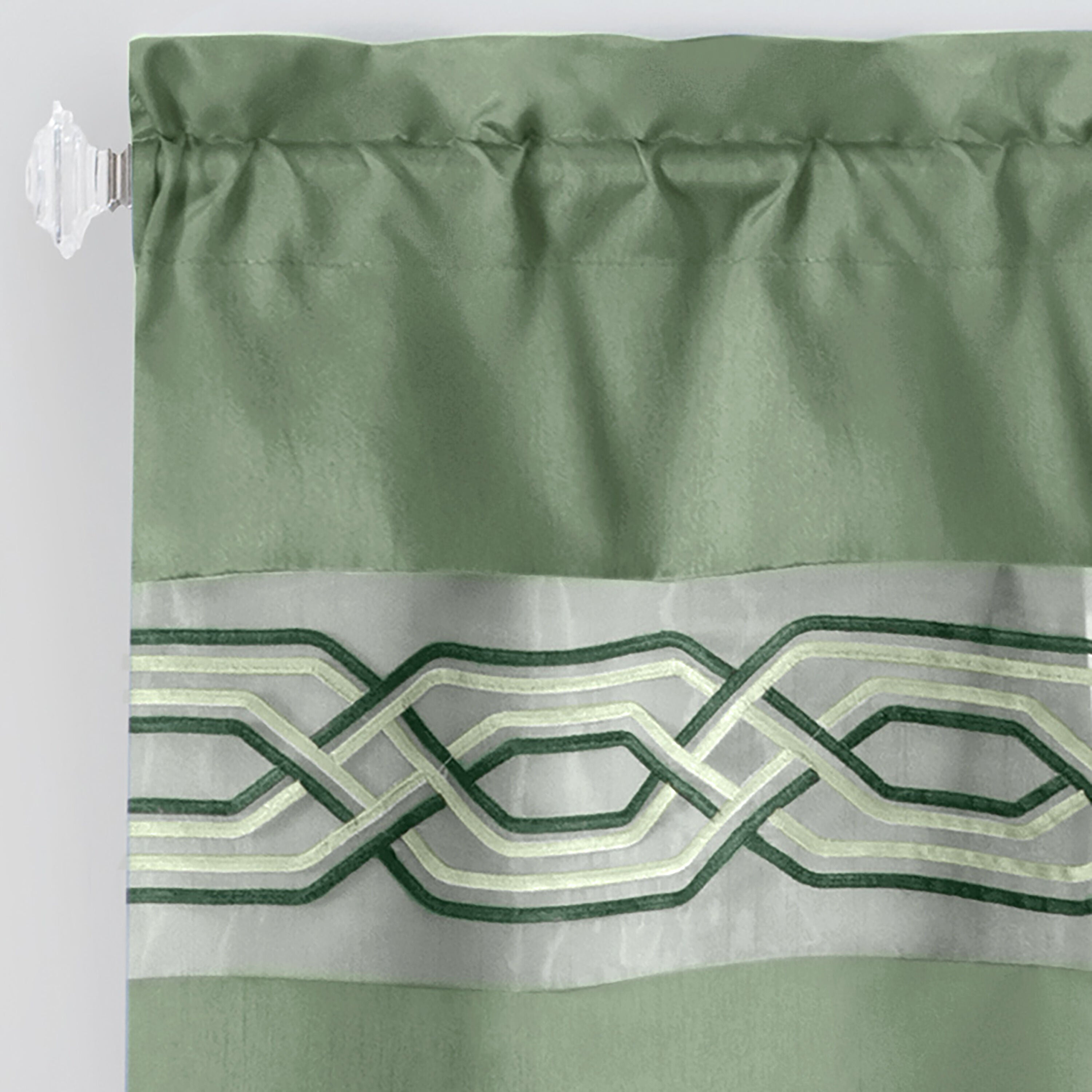 Paige Tier and Valance Window Curtain Set, GREEN, alternate image number 3