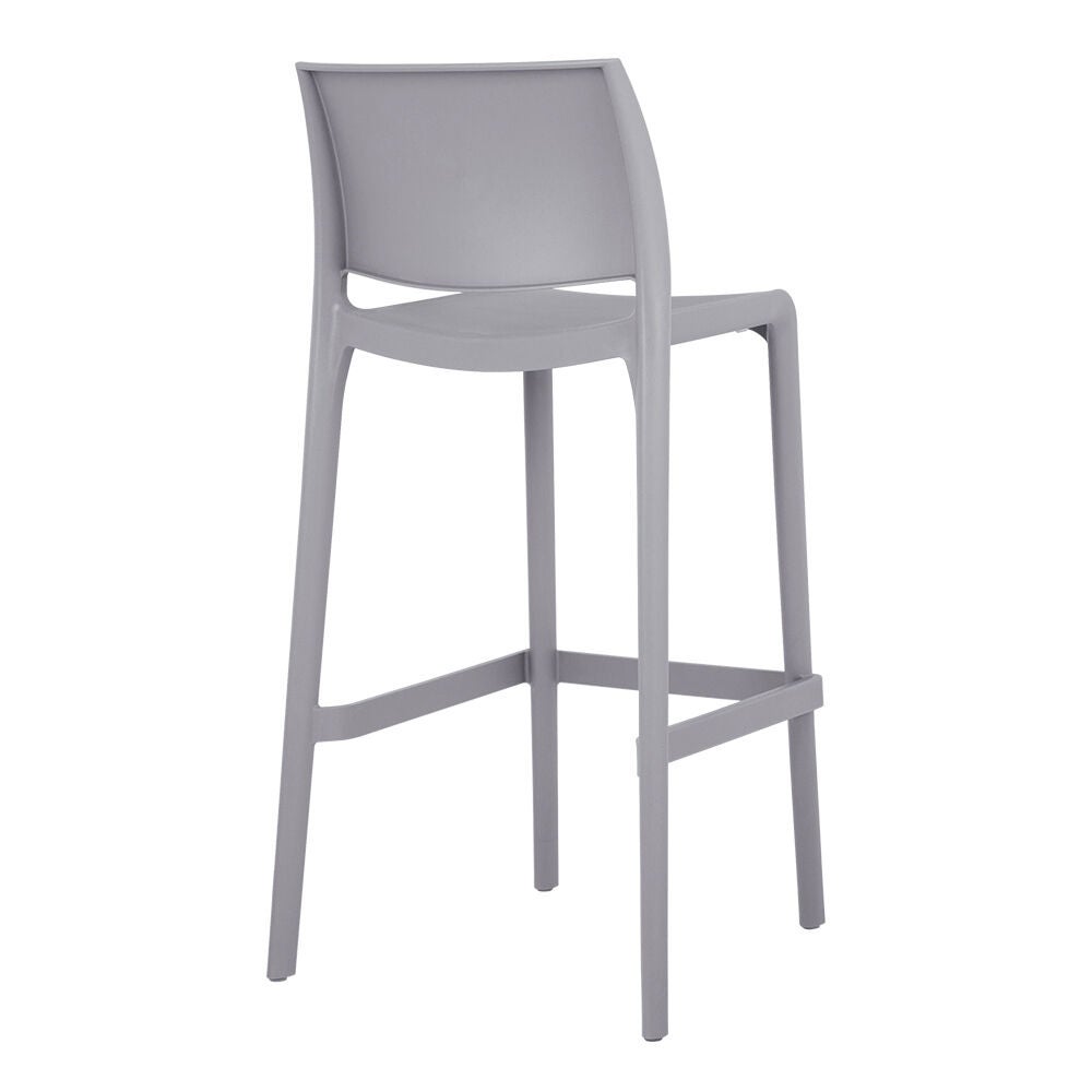 Set of 2 Sensilla Outdoor Stackable Bar Stools, COLD GREY, alternate image number 3