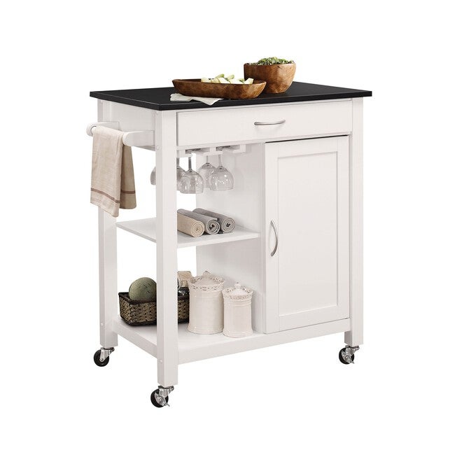 Kitchen Cart, BLACK WHITE, hi-res image number null