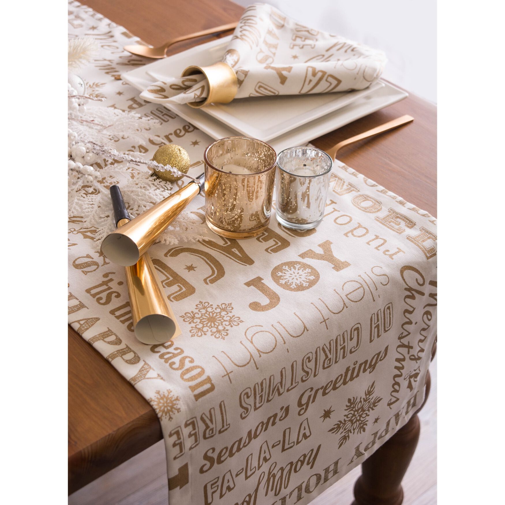Gold Christmas Collage Napkin, Set of 6, , alternate image number 2