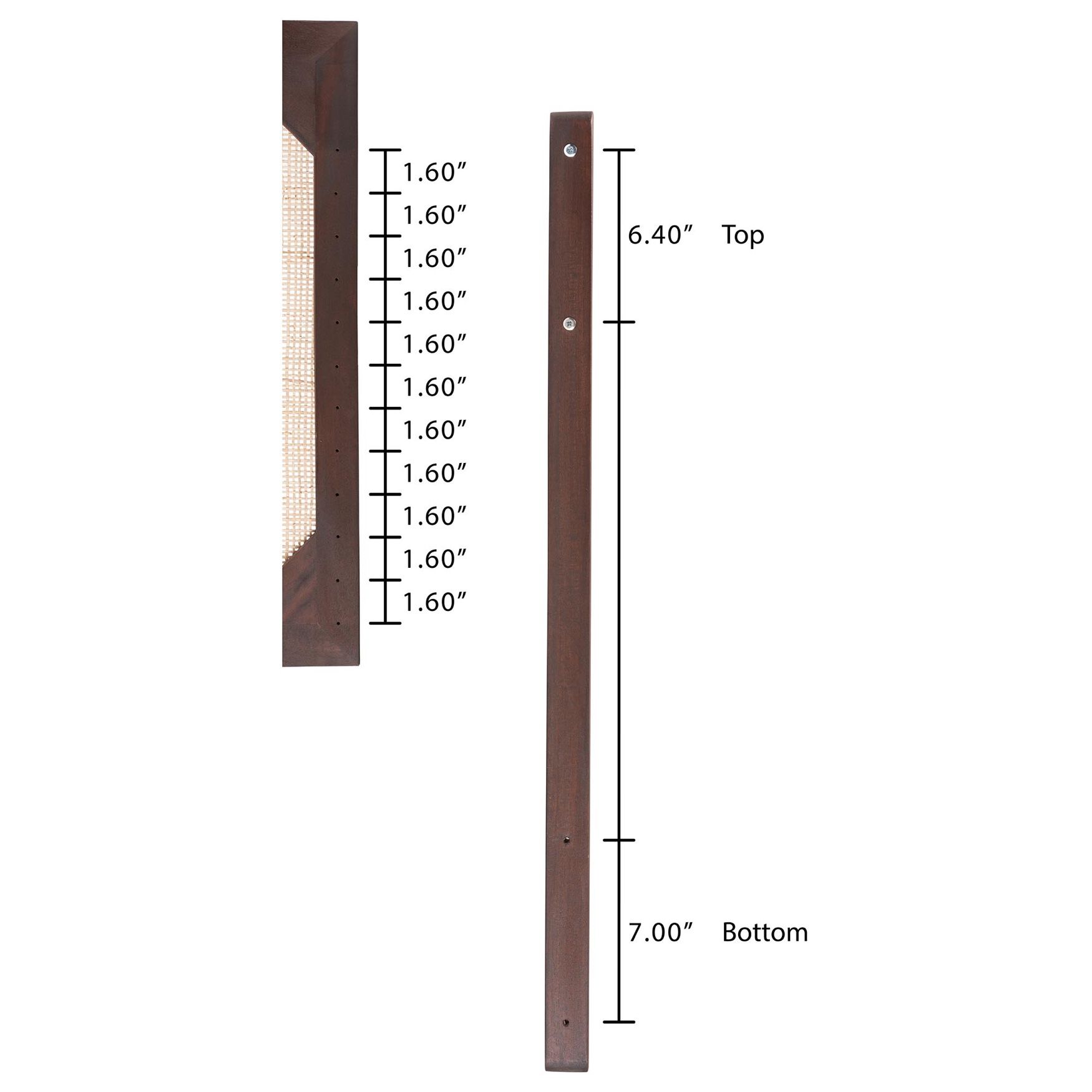 Aurelia Modern Bohemian Black Finished Bayur Wood And Natural Rattan Queen Size Headboard, , alternate image number 7
